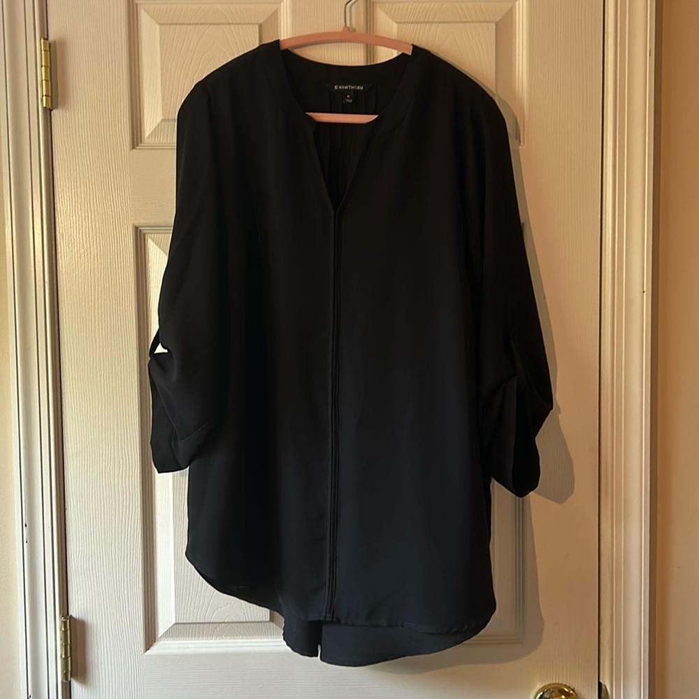 41 Hawthorne plus size women’s black blouse